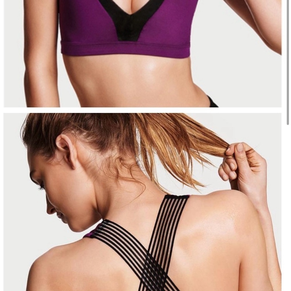 Victoria Sport Large Women's Purple and Black Strappy Sports Bra